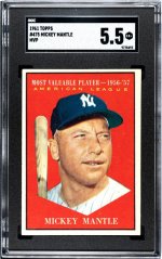 1961 Topps 475 Mickey Mantle MVP SGC Grade 5.5 Front.jpg