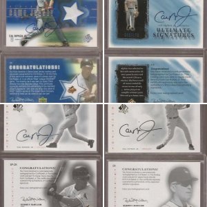 1980 to 2001 Cal Ripken Autographed Baseball Cards