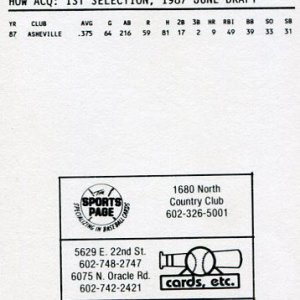 1988 Tucson Toros ProCards #166 B