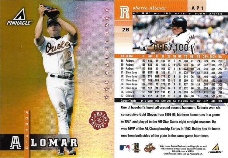 1998 Pinnacle Plus Artist Proof Gold #AP1 SN 100.jpg