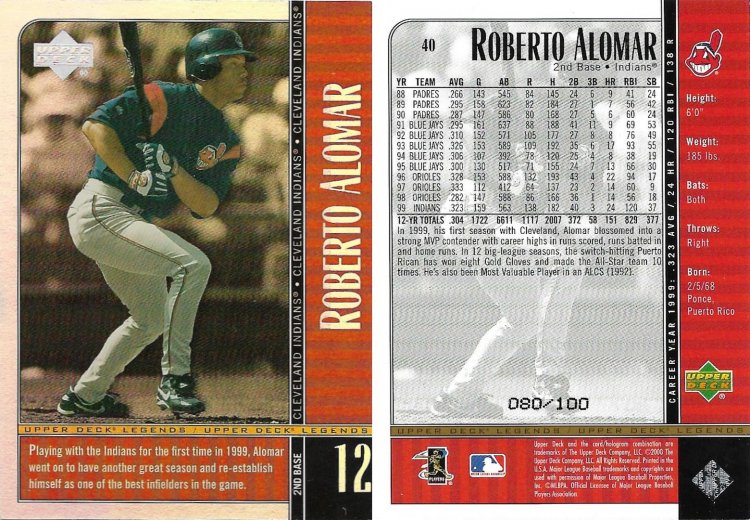 2000 Upper Deck Legends Commemorative Collection #40 SN 100.jpg