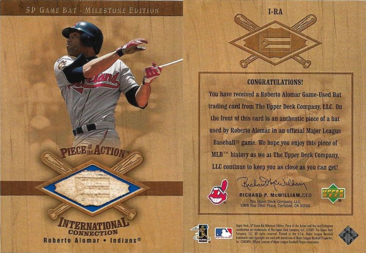 2001 Upper Deck SP Game Bat Milestone Edition Piece Of The Action International #I-RA.jpg