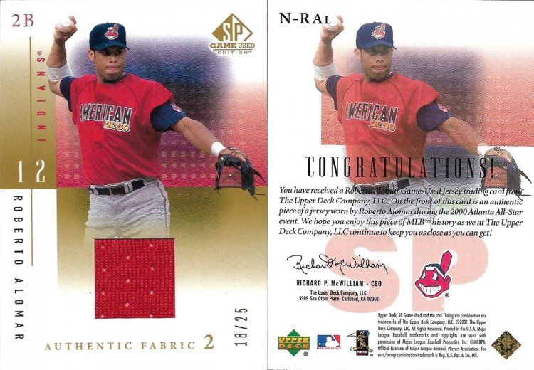 2001 Upper Deck SP Game Used Edition Authentic Fabric Gold #N-RAL SN 25.jpg