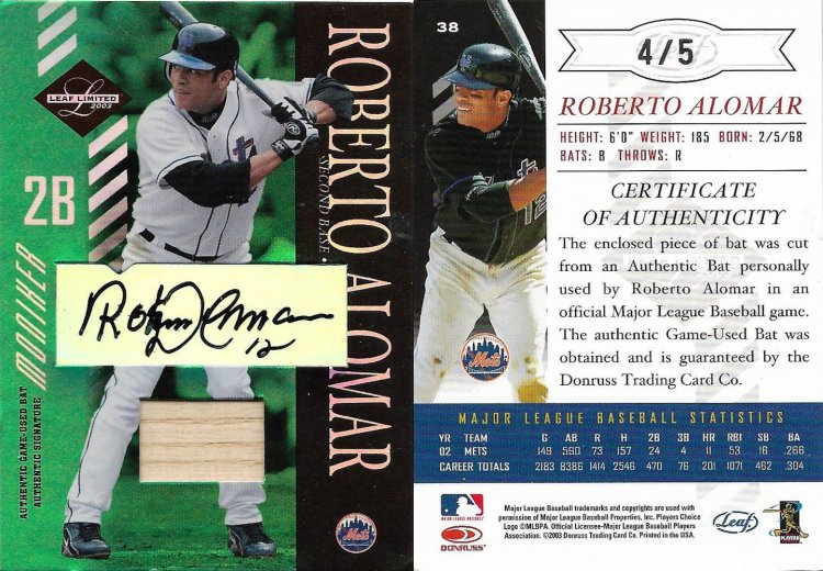 2003 Leaf Limited Moniker Bat #38 SN 5.jpg