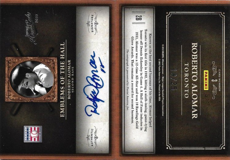 2011 Playoff Prime Cuts Emblems Of The Hall Autograph #3 SN 25.jpg