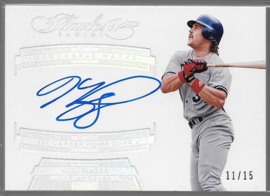 2017 Panini Flawless Memorable Marks #14 Mike Piazza 15 1a.jpg