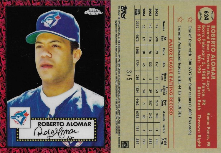 2021 Topps Chrome Platinum Anniversary Red Black Mini Diamonds 70th #624 SN 5.jpg
