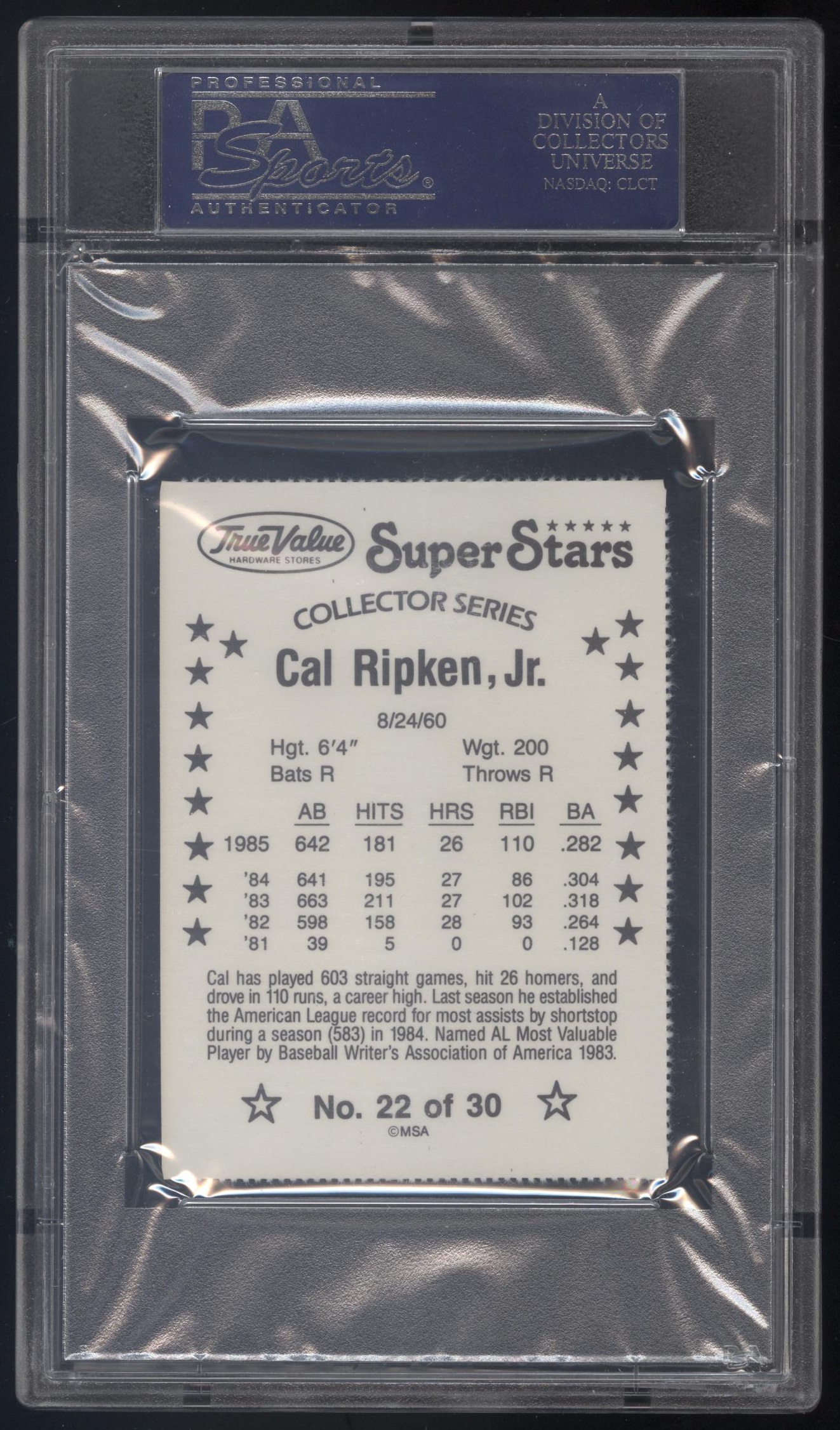 4 - 1986 True Value Cal Ripken PSA 9 z-back.jpg