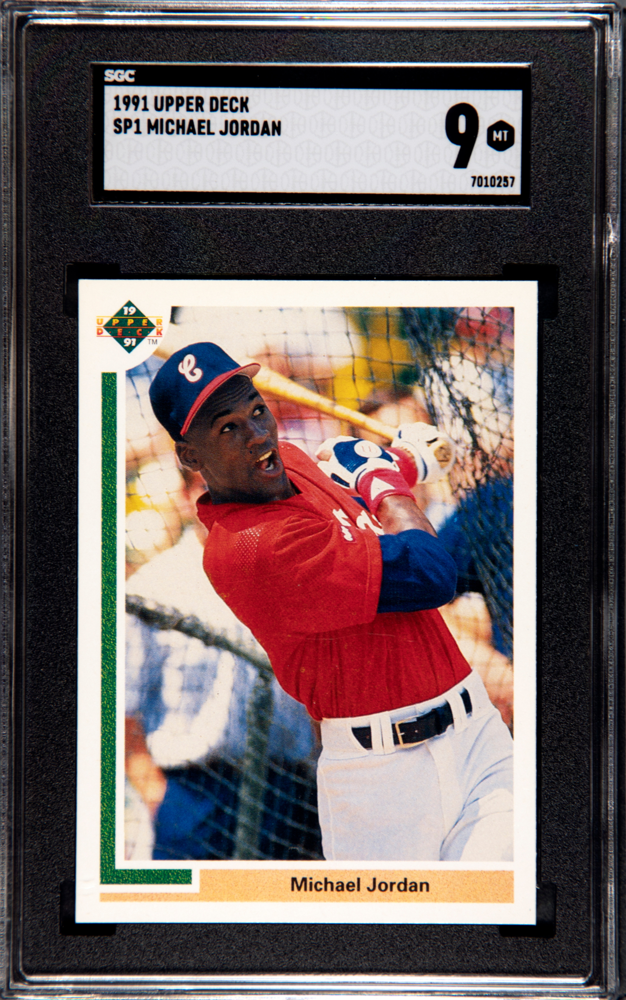 Michael Jordan 1991 UD SP1 SGC 9 front.jpg