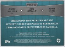 2009 Topps Triple Threads Relic Combos Saphire (Rollins, Oswalt, Dunn WBC, USA) #TTRC-42, 1 of...jpg