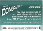 2004 Topps Chrome Fashionably Great Refractor #FGR-AD (Team USA Flag Patch) BACK.jpg