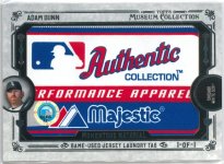 2015 Topps Museum Collection Momentous Material Laundry Tag Relic Card #MMLT-ADU, 1 of 1 FRONT.jpg