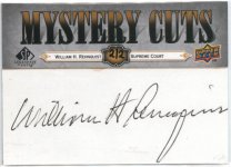 2008 SP Legendary Cuts Mystery Cuts William H. Rehnquist #LC-MC, 2 of 2 FRONT.jpg