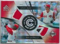 2005 Upper Deck Reflections Cut From The Same Cloth Dual Patch (Dunn, Griffey) #CCP-DG, 44 of ...jpg