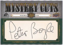2008 SP Legendary Cuts Mystery Cuts Peter Boyle #LC-MC, 1 of 1 FRONT.jpg