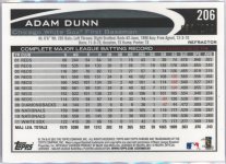 2012 Topps Chrome Blue Refractor Adam Dunn #206, 032 of 199 BACK.jpg
