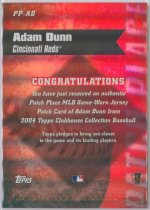 2004 Topps Clubhouse Collection Patch Place Jerseys #PP-AD, 01 of 25 BACK.jpg