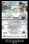 2001 Fleer Futures Bats to the Future Game Bat Autograph #17.jpg