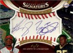 06 SWEET SPOT SPOKEMEN RED STITCH BLUE INK REGGIE BUSH & GRIFFEY, JR. CARD #SP-13 1 OF 1.jpg