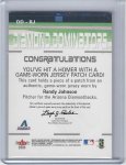 Randy Johnson 2003 Fleer Mystique Diamond Dominators Gold Patch Unnumbered Back.jpg