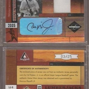2005 Leaf Limited Lumberjacks LJ-5Auto.25 Jersey.jpg