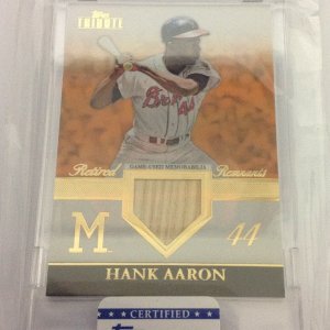 2012 TOPPS TRIBUTE DEBUT DIGIT RELICS ORANGE #HA HANK AARON 06/25