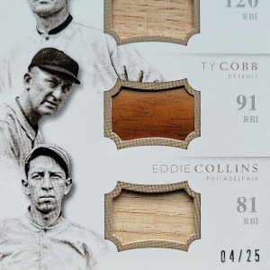 National treasures Ty Cobb Barrel Sam Crawford bat eddie Collins bat