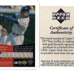 Upper Deck Gold Sig back