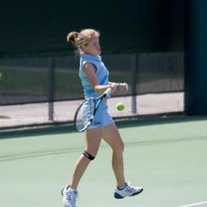 Tennis match at Marshall, freshman year