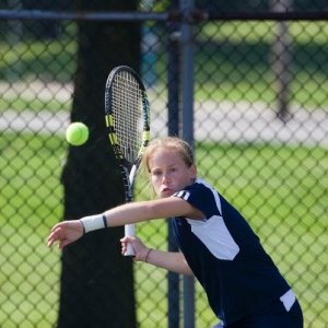 Tennis match at Bowling Green, junior year