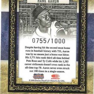 Hank Aaron serial numbered 755