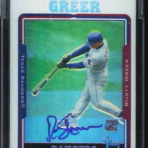 2005 Topps Retired Auto Refractor Rusty Greer /25