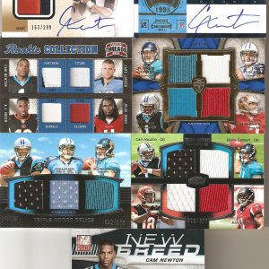 Cam Newton Auto and Game Jersey Patch Quad Lot.