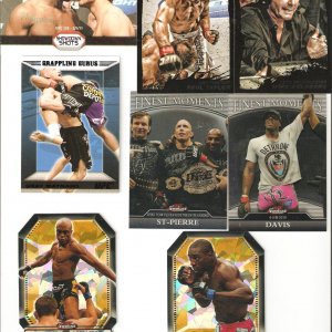 UFC Short Printed Lot - Jones/Bader (2/8), Maynard (/88), Taylor (/88), Goldberg (/88), S. Pierre (/288), Davis (/288), Silva and Davis Atomic Refract