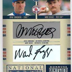 2005 Donruss Signature Series Boggs and Sandberg dual AU