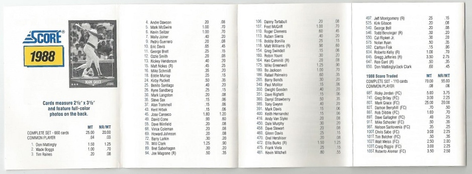 1990 Score Price Guide 2