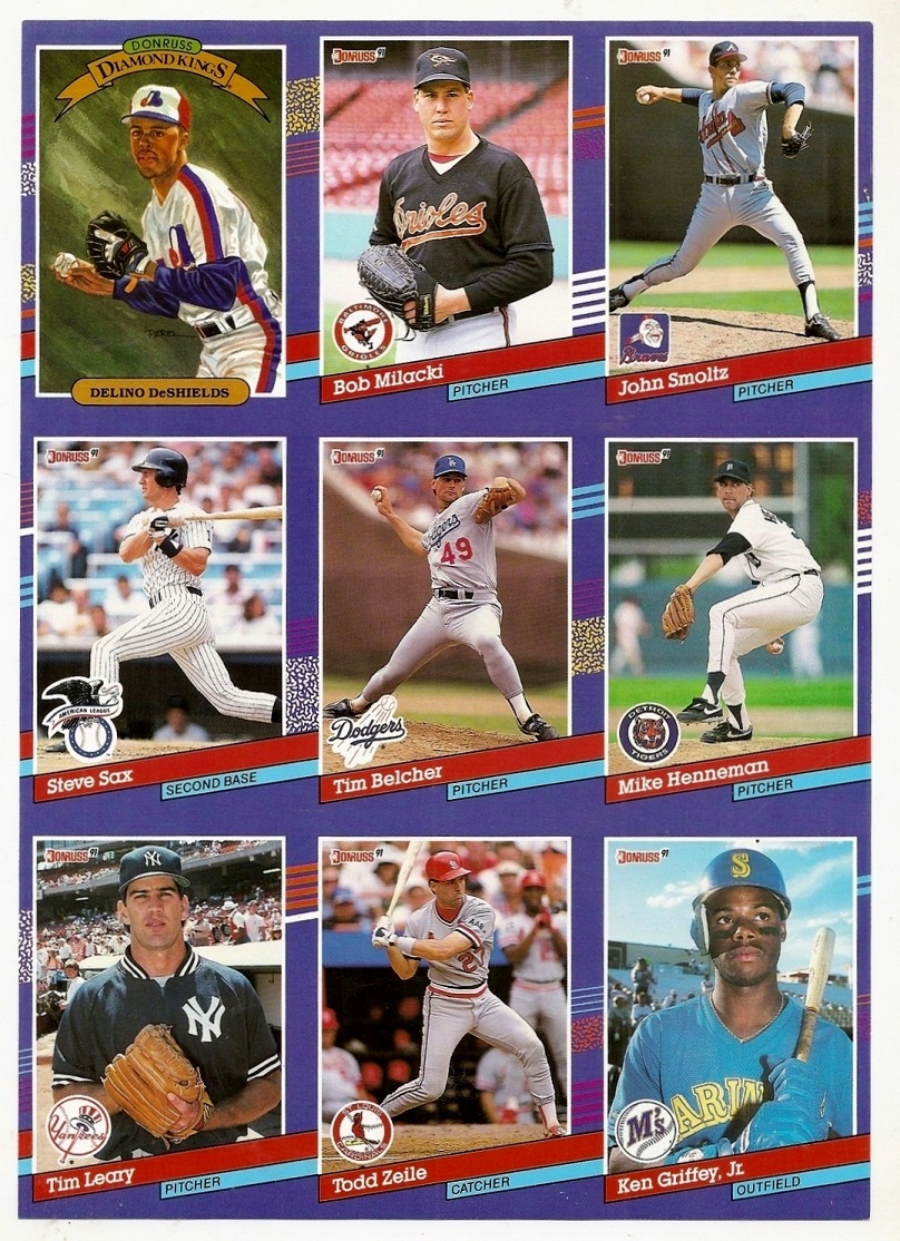 1991 Donruss #1 ad sheet