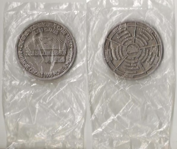 1995 Baltimore Orioles Home Schedule Token - Sealed.jpg