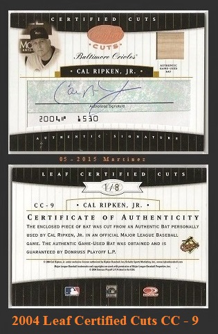 2004 Leaf Certified Cuts Auto Green CC-09Bat.jpg