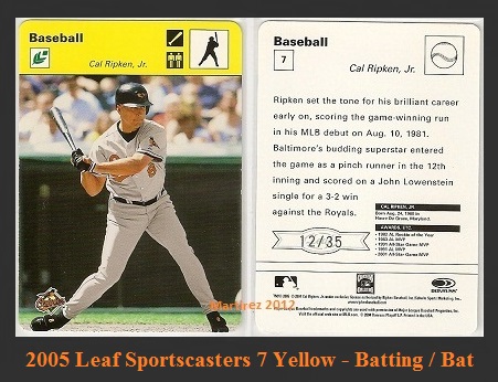 2005 Leaf Sportscasters 7 Yellow.35 Bat.jpg