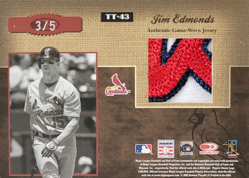 2005 Throwback threads Musial/Edmonds back /5