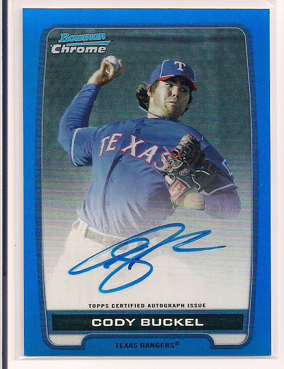 2012 BC Cody Buckel Blue Refractor Auto BCA-CBU 003/150