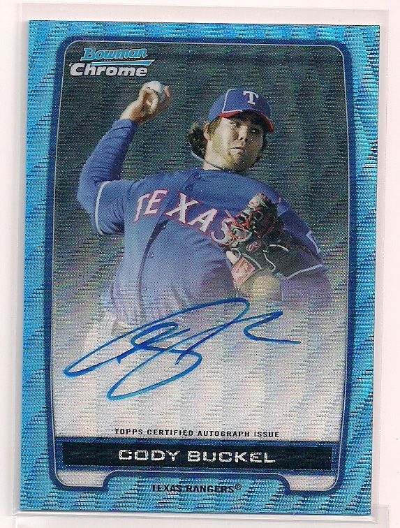 2012 BC Cody Buckel Blue Wave Refractor Auto BCA-CBU 15/50