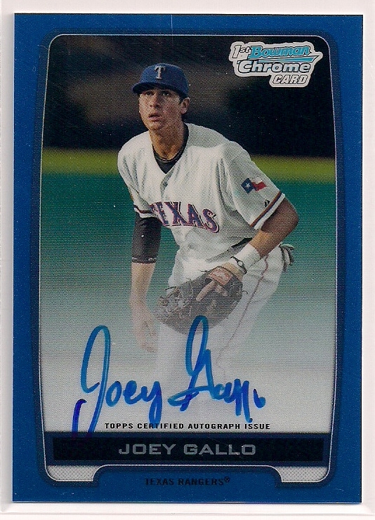 2012 BDPP Joey Gallo Blue Refractor Autograph BCA-JG 023/150