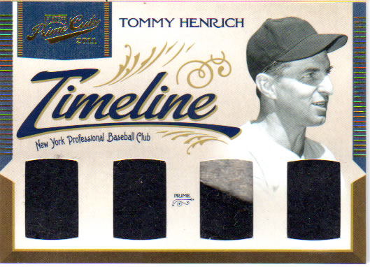 2012 Panini Prime Cuts Tommy Henrich Timeline Patch /5 Yankees