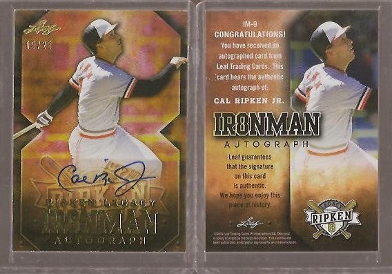 2014 Leaf Ripken Legacy Ironman Autograph Gold IM09.20.jpg