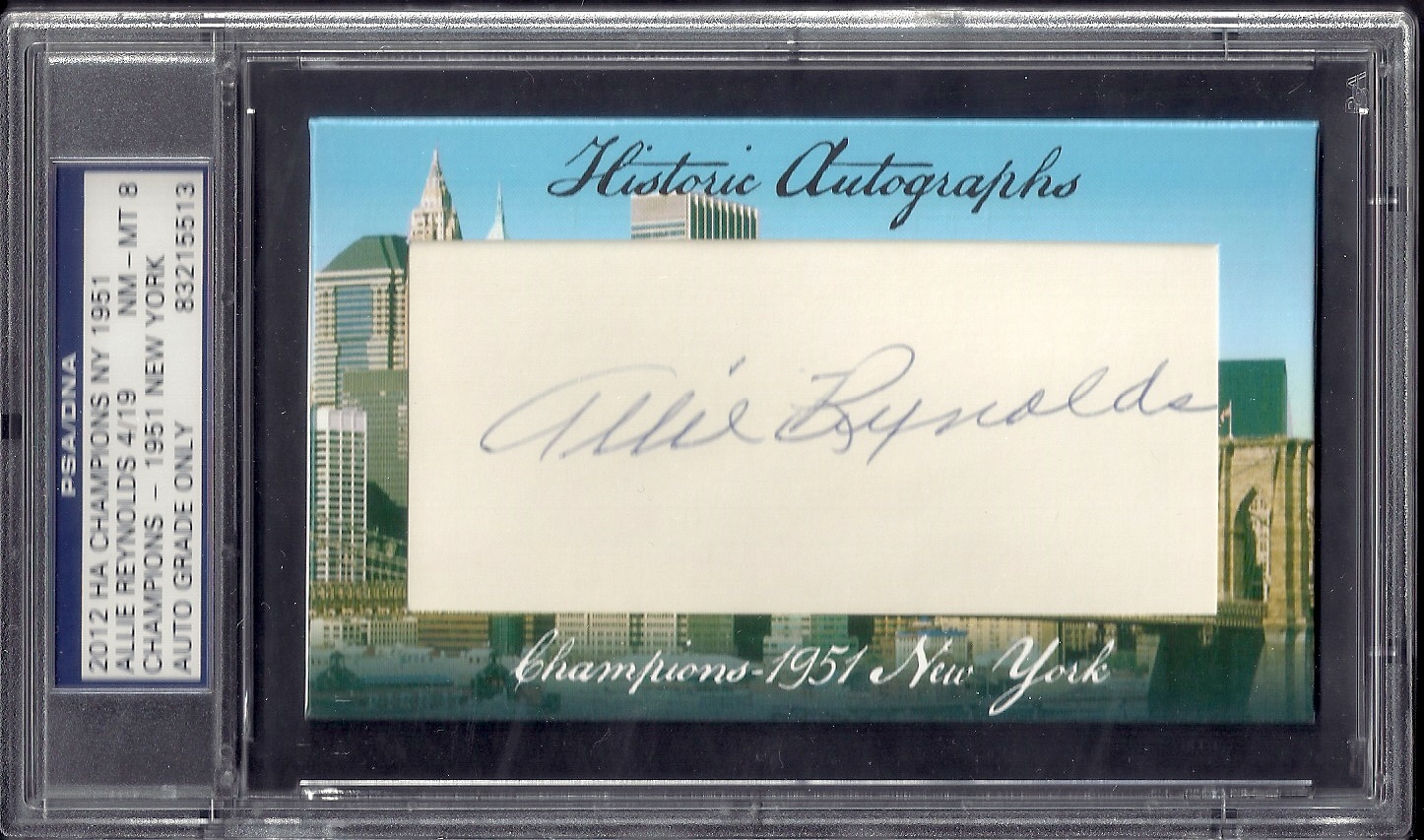 Allie Reynolds 1951 Yanks PSA 8
