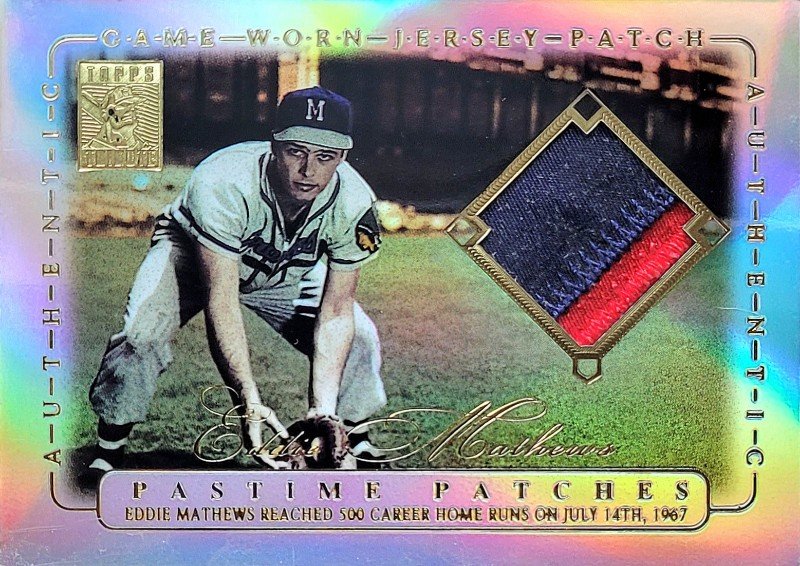 Eddie Mathews 2002 Tribute Pastime Patches