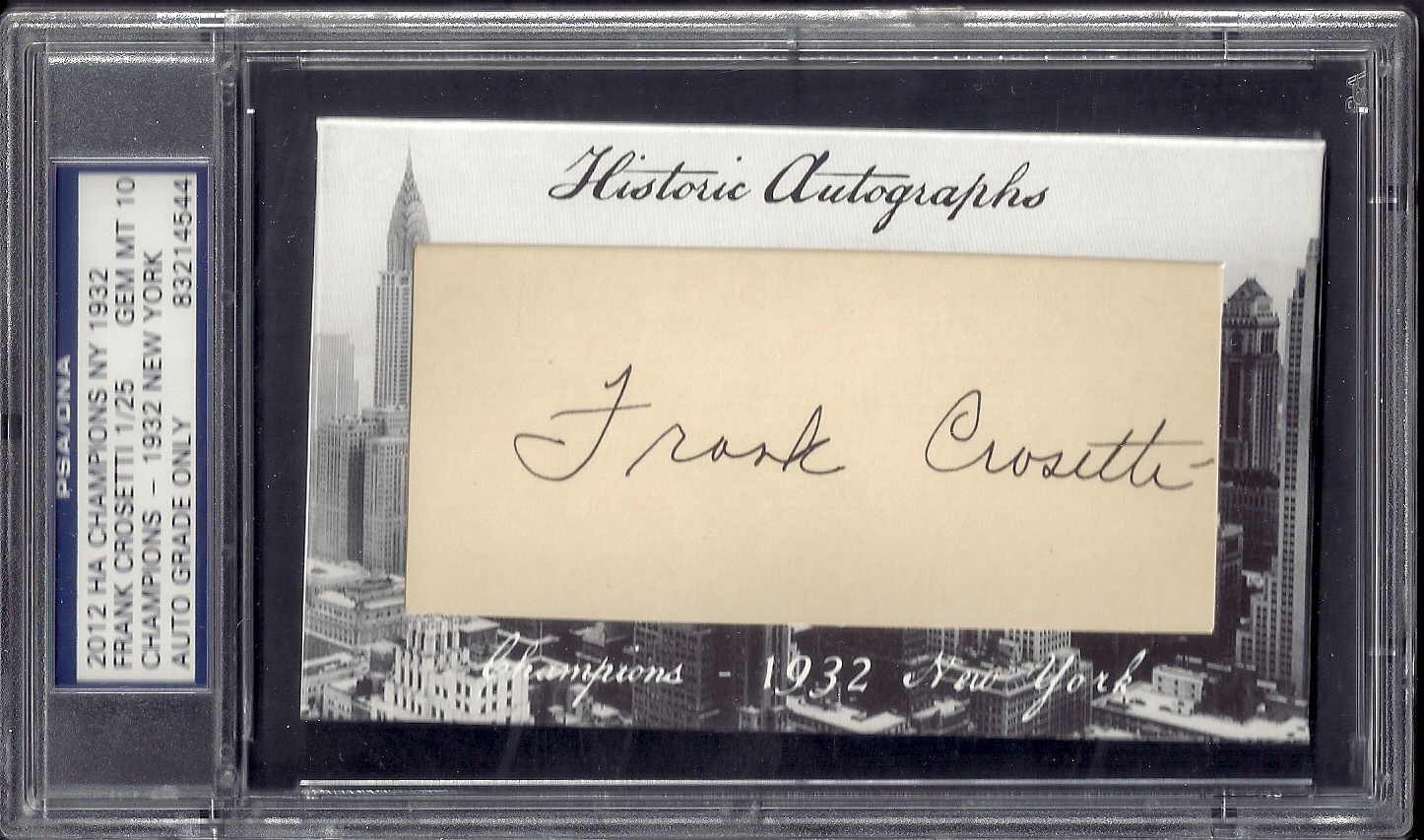 Frank Crosetti 1932 Yanks PSA 10
