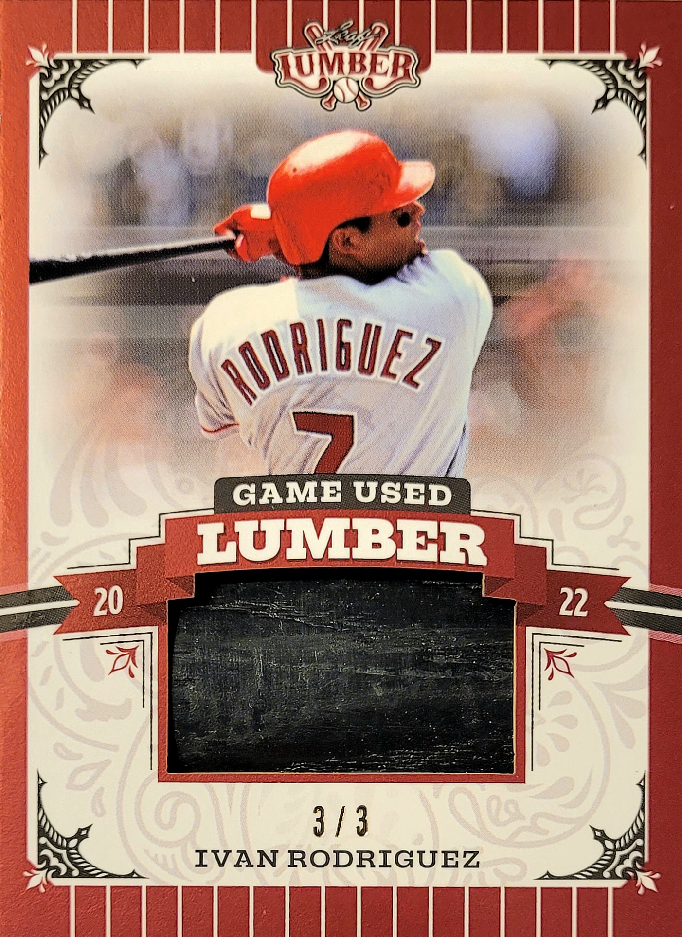 Ivan Rodriguez 2022 Leaf Lumber Bat Barrel 3/3